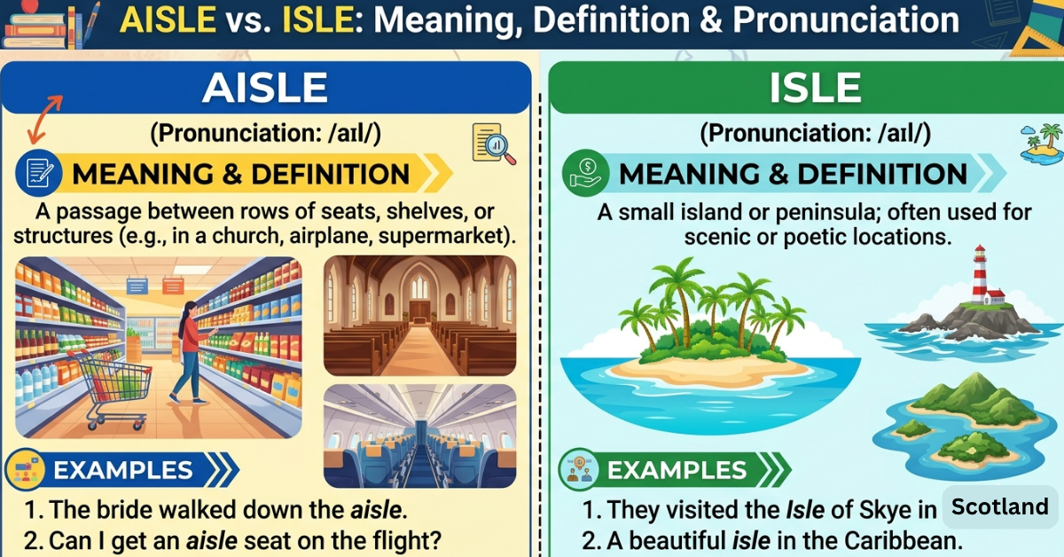 Aisle vs Isle: Meaning, Definition & Pronunciation