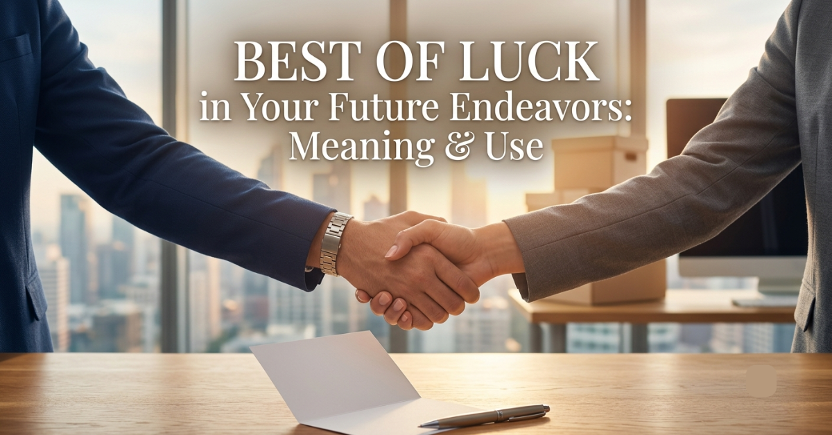 Best of Luck in Your Future Endeavors: Meaning & Use