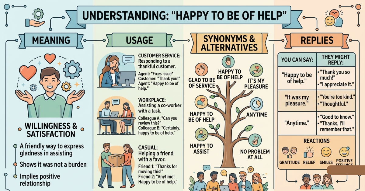 Happy to Be of Help Meaning: Usage, Examples & Replies