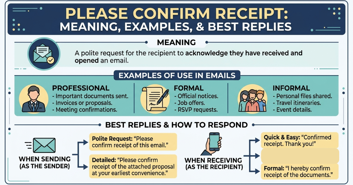 Please Confirm Receipt: Meaning, Examples, and Best Replies